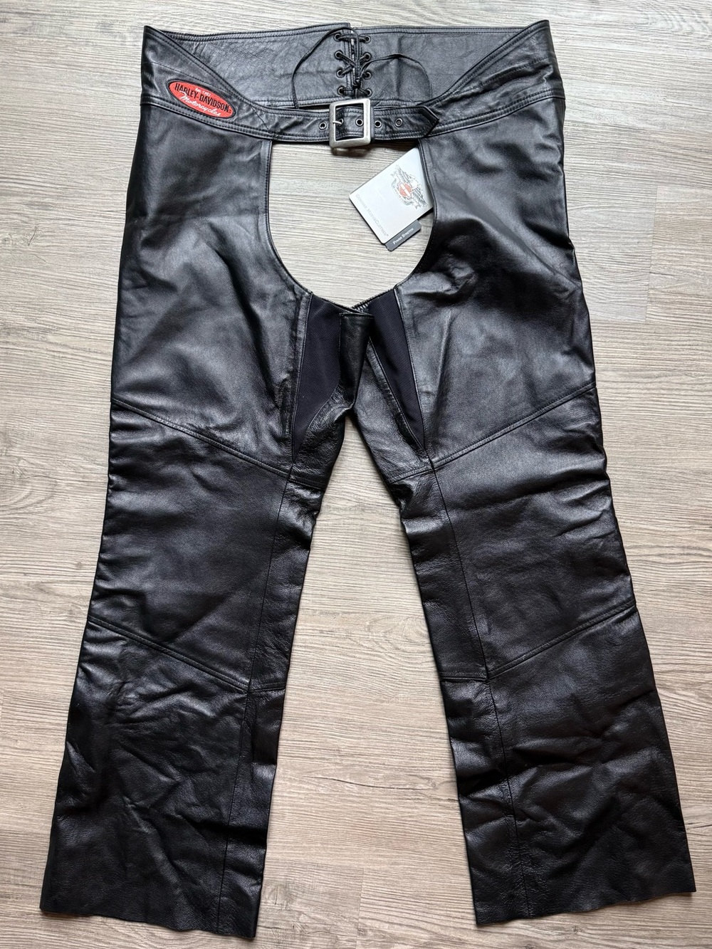 Harley-Davidson Women’s Black Leather Riding Chaps – Size 1W – NWT